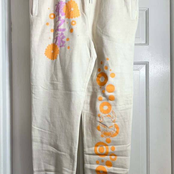 One Piece Anime sweatpants beige joggers size Large - Picture 8 of 8